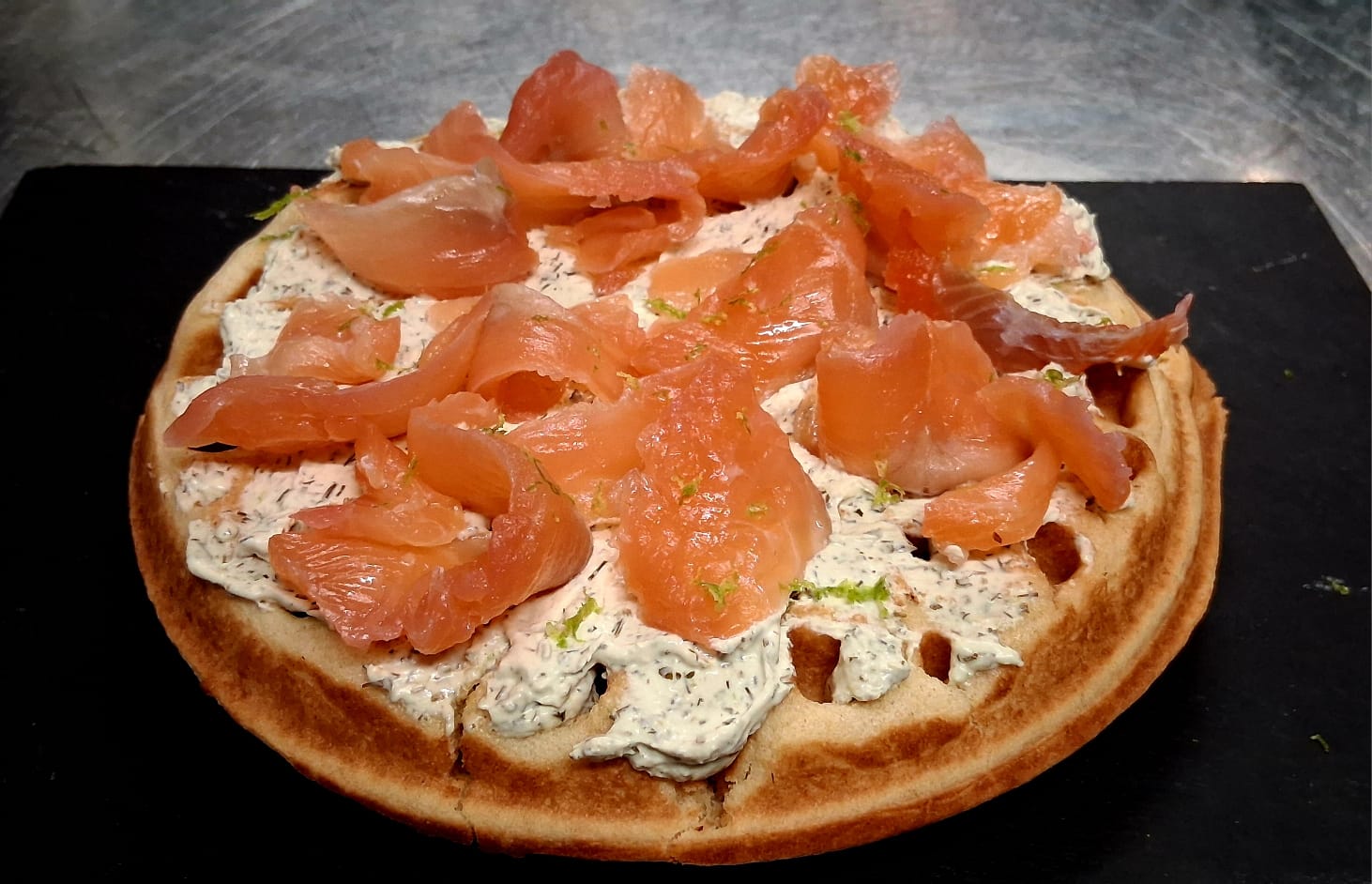 Produit Gaufre Gravlax de Truite - Mascarpone à l’aneth